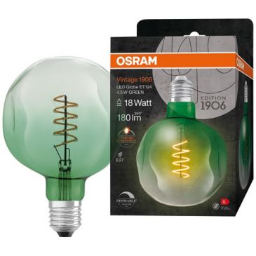 1906 led et124 clair fil vert var 4.5w e27 chaud