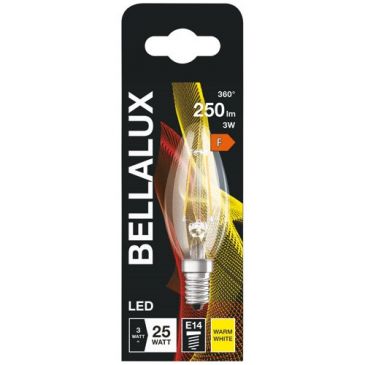 Bellalux led clair flamme e14 2.5w chaud 250lm