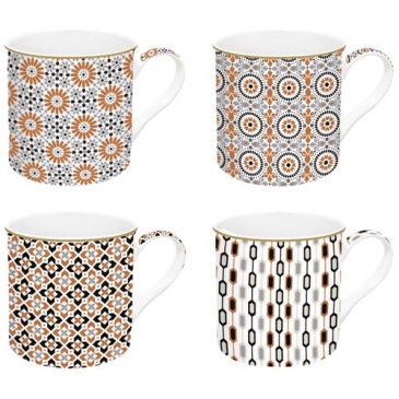 Coffret 4 mugs 30 cl - Geo Ethnic