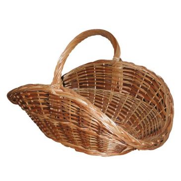 Panier à bûches en osier brut & buff 