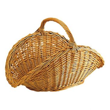 Panier à bûches en osier buff ovale 