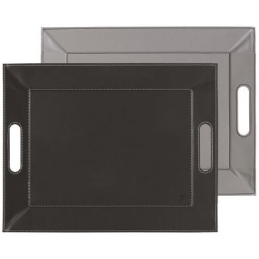 Plateau bicolore réversible 45 x 35 cm Noir / Gris