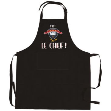 Tablier 90 x 72 cm Noir - Le Chef