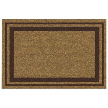 Tapis coco naturel 40x60cm épaisseur 15 mm bord marron